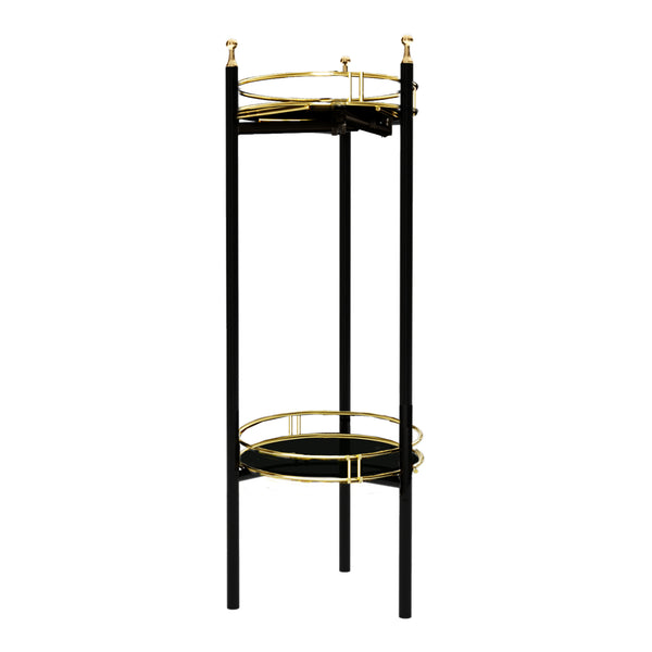 Blomstativ Oulainen 79x28x28cm Sort/Guld [en.casa]