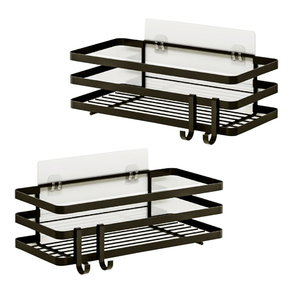 Brusehylde uden boring Pertunmaa 2 stk. sæt 25x12x7,5cm Sort [en.casa]