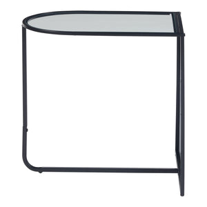 Sidebord Ulvik 50x50x35cm lavet af metal og glas sort [en.casa].