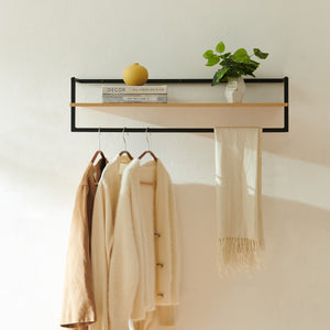 Vægknagerække Evje 80x30x20cm træfarver/sort [en.casa].