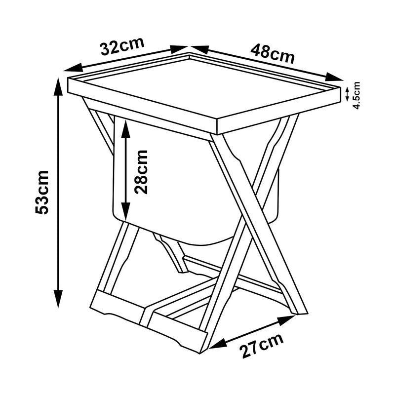 Målskitse Hattfjelldal picnicbord 53x48x32cm bambus [en.casa].