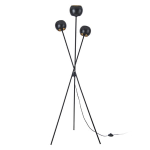 Gulvlampe Nykvarn 3-lys metal sort [lux.pro].