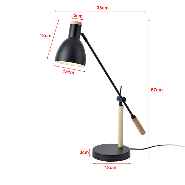 Watford bordlampe sort/træfarver [lux.pro].
