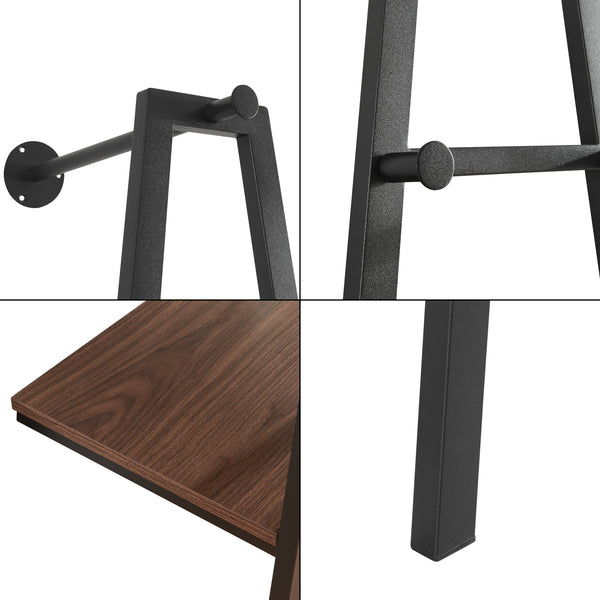 Vægknagerække Bjørnafjorden stål sort/valnød look [en.casa]