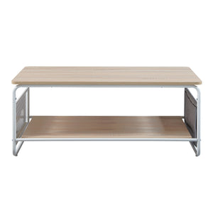 Sofabord Dyrøy 100x50x43cm hvid/eg [en.casa].