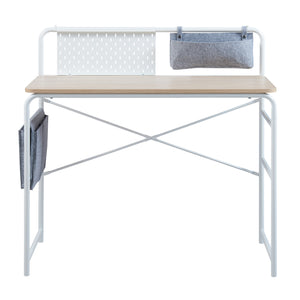 Skrivebord Dyrøy 98x98x46cm hvid/eg [en.casa].
