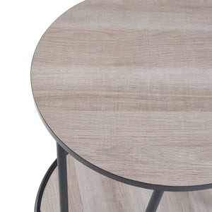 Ylöjärvi sidebord med 2 hylder i sort/eg-look [en.casa].