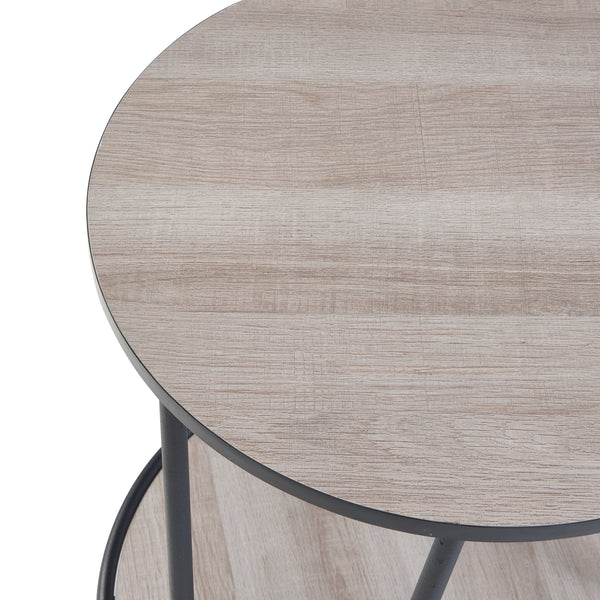Ylöjärvi sidebord med 2 hylder i sort/eg-look [en.casa].
