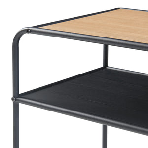 Sidebord Krødsherad 55x51x36cm sort/eg [en.casa].