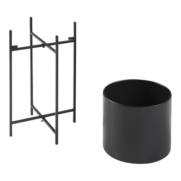 Plantestativ Orsa sæt med 3 metal sort [en.casa].