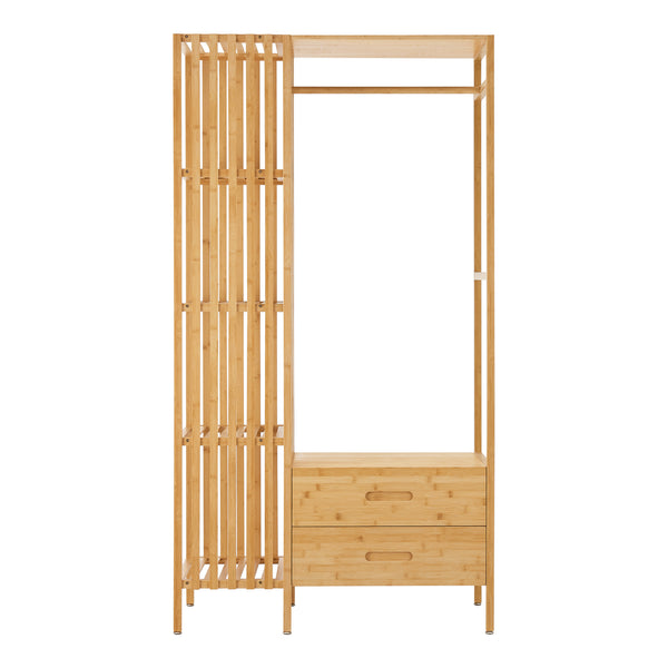 Garderobestativ Varanger 185x100x45 cm Bambus [en.casa]