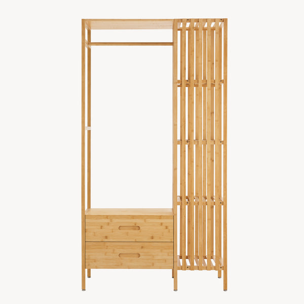 Garderobestativ Varanger 185x100x45 cm Bambus [en.casa]