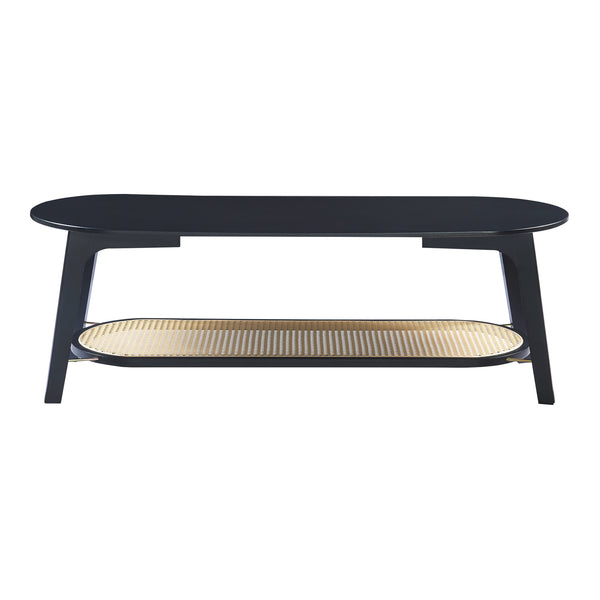 Sofabord Taivalkoski 120x43x40 cm Sort/Rattanlook [en.casa]