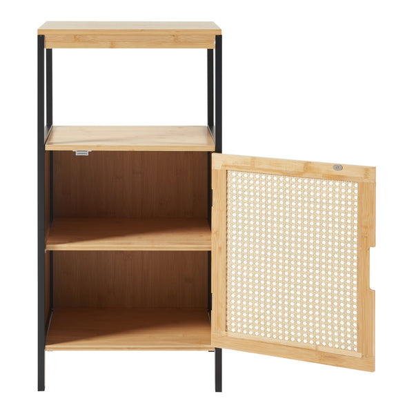 Badeskab Tervola 80x40x35cm Bambus Sort [en.casa]