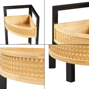 Tervola hjørnehylde 80x23x23 cm sort/bambus [en.casa].