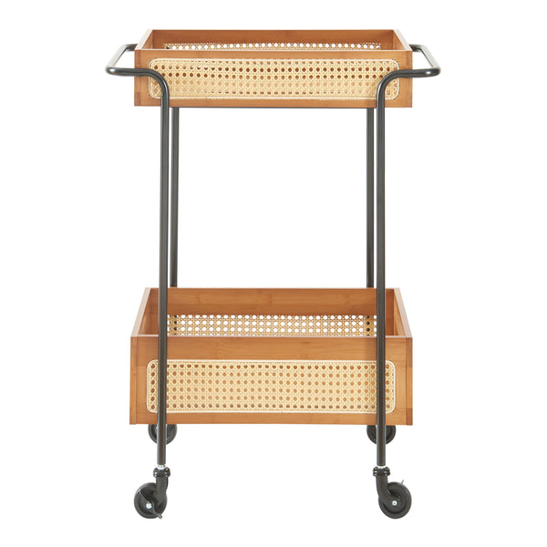 Serveringsvogn Tervola 81x61x39 cm rattanlook [en.casa]