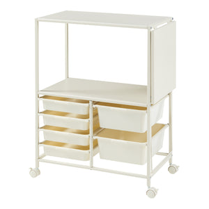 Trolley Sørfold med kasser 100x37x85cm Hvid [en.casa].