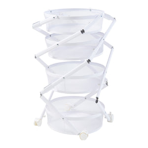 Trolley Sørreisa med 4 niveauer 123xØ37,5cm Hvid [en.casa].