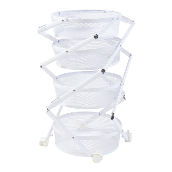 Trolley Sørreisa med 4 niveauer 123xØ37,5cm Hvid [en.casa].