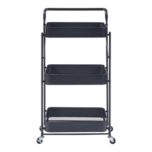 Vogn Vörå med 3 niveauer 88x45x30cm sort [en.casa].