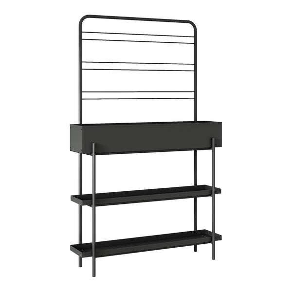 Udendørs plantestativ Aalsmeer metal 154x96x24 cm sort [casa.pro].