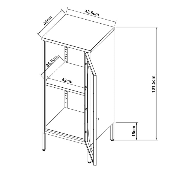 Sideskab Karlskrona 102x43x40 cm sort, mat [en.casa]