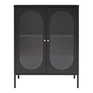 Skænk Karlskrona 102x80x40 cm sort mat [en.casa]