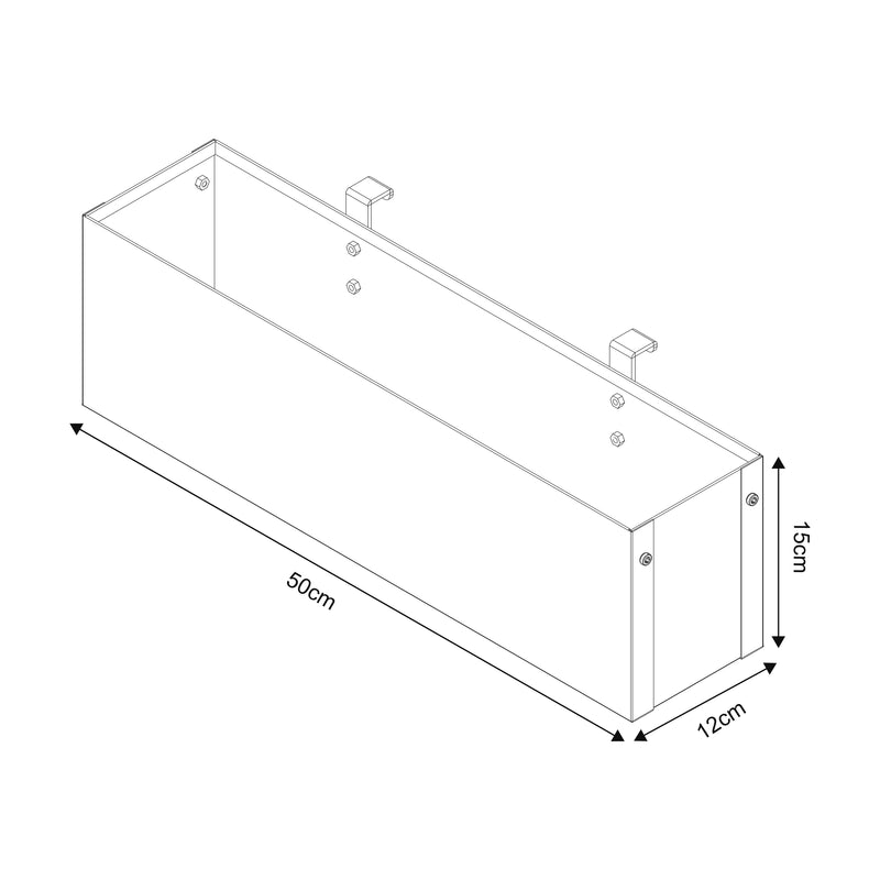 Målskitse Blomsterkasse Achtkarspelen 50x12x15cm antracit [en.casa].