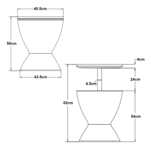 Kølebord Atessa 58x49 cm Rattanlook [casa.pro]