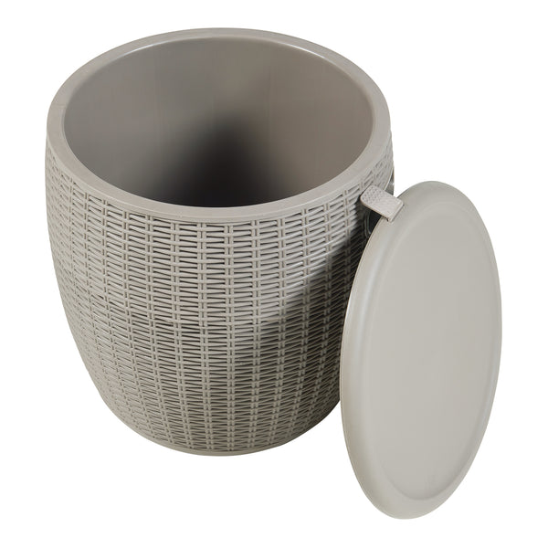 Køleboks-puf Avetrana 44xØ40 cm Lysebrun [casa.pro]