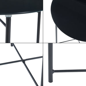 Sidebord Ödeshög med glasplade 45xØ42cm Sort [en.casa]