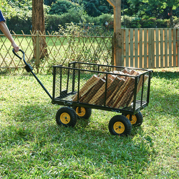Bollerwagen Corropoli 112x51 cm maks. 550 kg Sort/Gul [pro.tec]