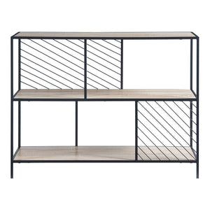 Konsolbord Övertorneå 100x30x75 cm Sort/Eg [en.casa]