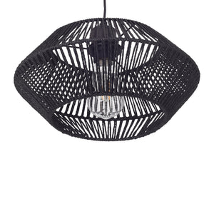 Hængelampe Amersham Metal+Rattan Sort [lux.pro]