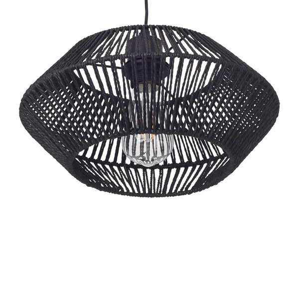 Hængelampe Amersham Metal+Rattan Sort [lux.pro]