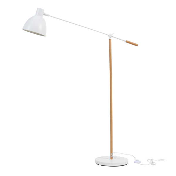 Banchory metalgulvlampe 163 cm træ-effekt/hvid [lux.pro]
