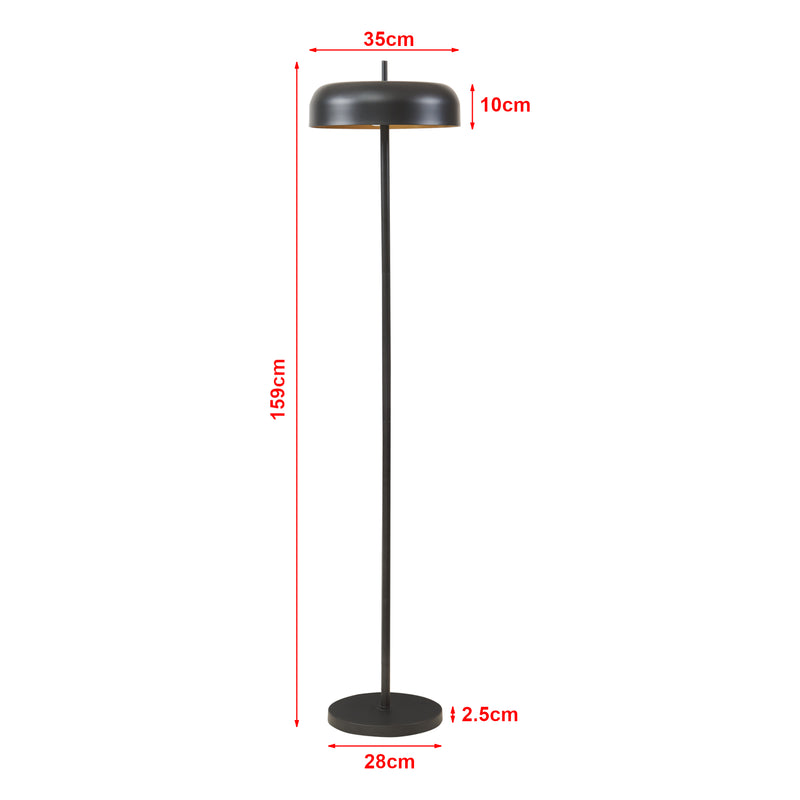 Målskitse Gulvlampe Barton 2-lys metal 159 cm sort [lux.pro]
