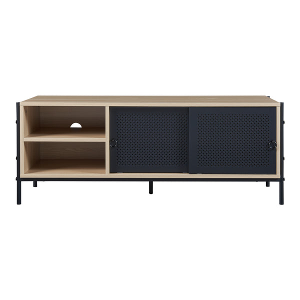 TV-skab Tysnes 120x40x45 cm Eg-look/Sort [en.casa]