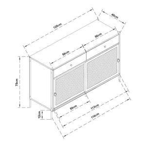 TV-skab Tysnes 120x40x75 cm Eg/Sort [en.casa]