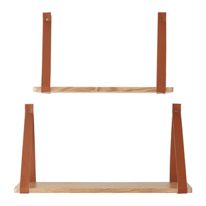 Væghyldesæt Utsira 48/60 x 20 x 30 cm 2-delt egetræslook/brun [en.casa]