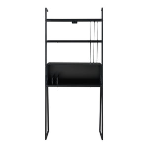 Skrivebord Storfjord med stigehylde 184x80x40cm sort [en.casa].