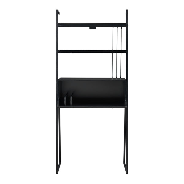 Skrivebord Storfjord med stigehylde 184x80x40cm sort [en.casa].