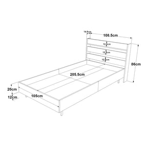Enkelseng Kvænangen 100x200 cm Eg-/Rattan-look [en.casa]