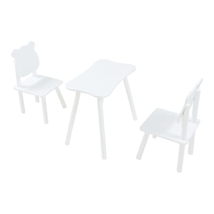 Panjang-børnesiddegruppe med bamsedesign hvid [en.casa].
