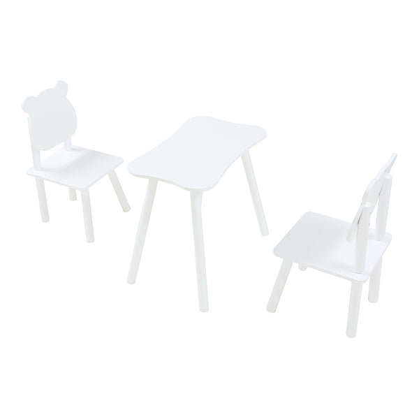 Panjang-børnesiddegruppe med bamsedesign hvid [en.casa].