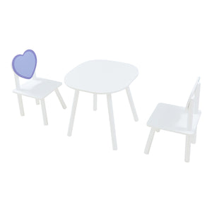 Siljan siddegruppe til børn med hjertedesign hvid/lilla [en.casa].