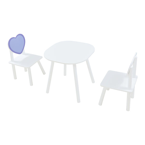 Siljan siddegruppe til børn med hjertedesign hvid/lilla [en.casa].