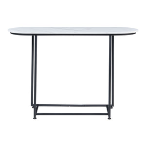 Konsolbord Nordfron 120x40x75 cm marmor, hvid [en.casa]