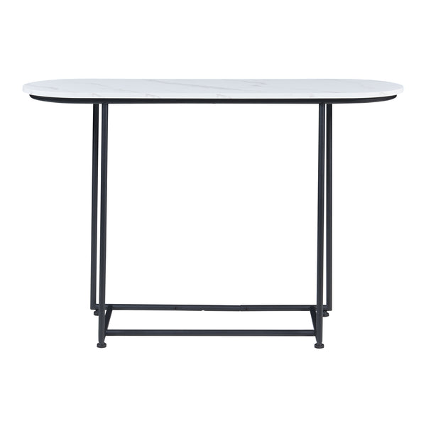Konsolbord Nordfron 120x40x75 cm marmor, hvid [en.casa]