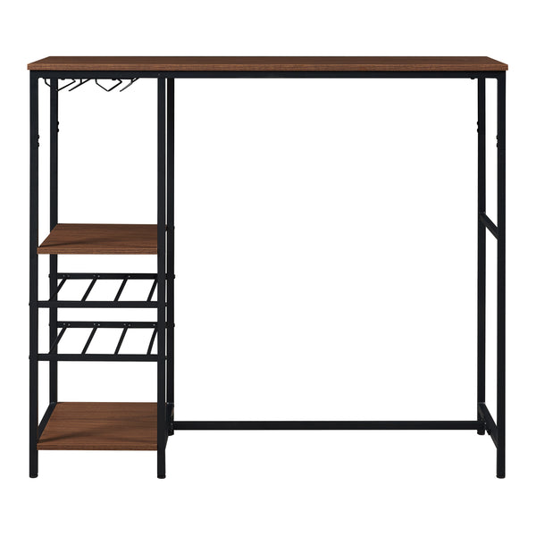 Bartisch Stjørdal med flaskeholder Sort/valnøddeoptik [en.casa]